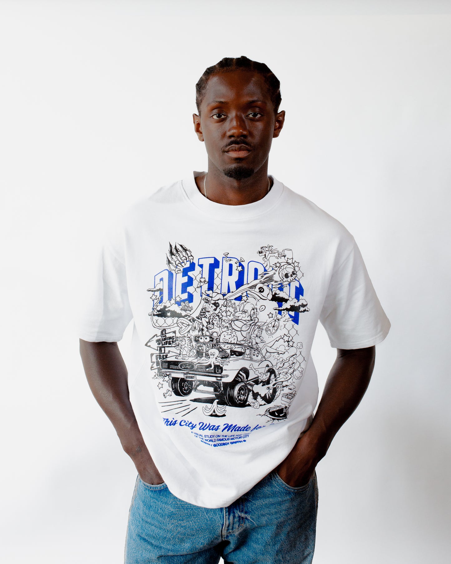 Robyn/Goodboy Griffin Detroit Made Me Tee White