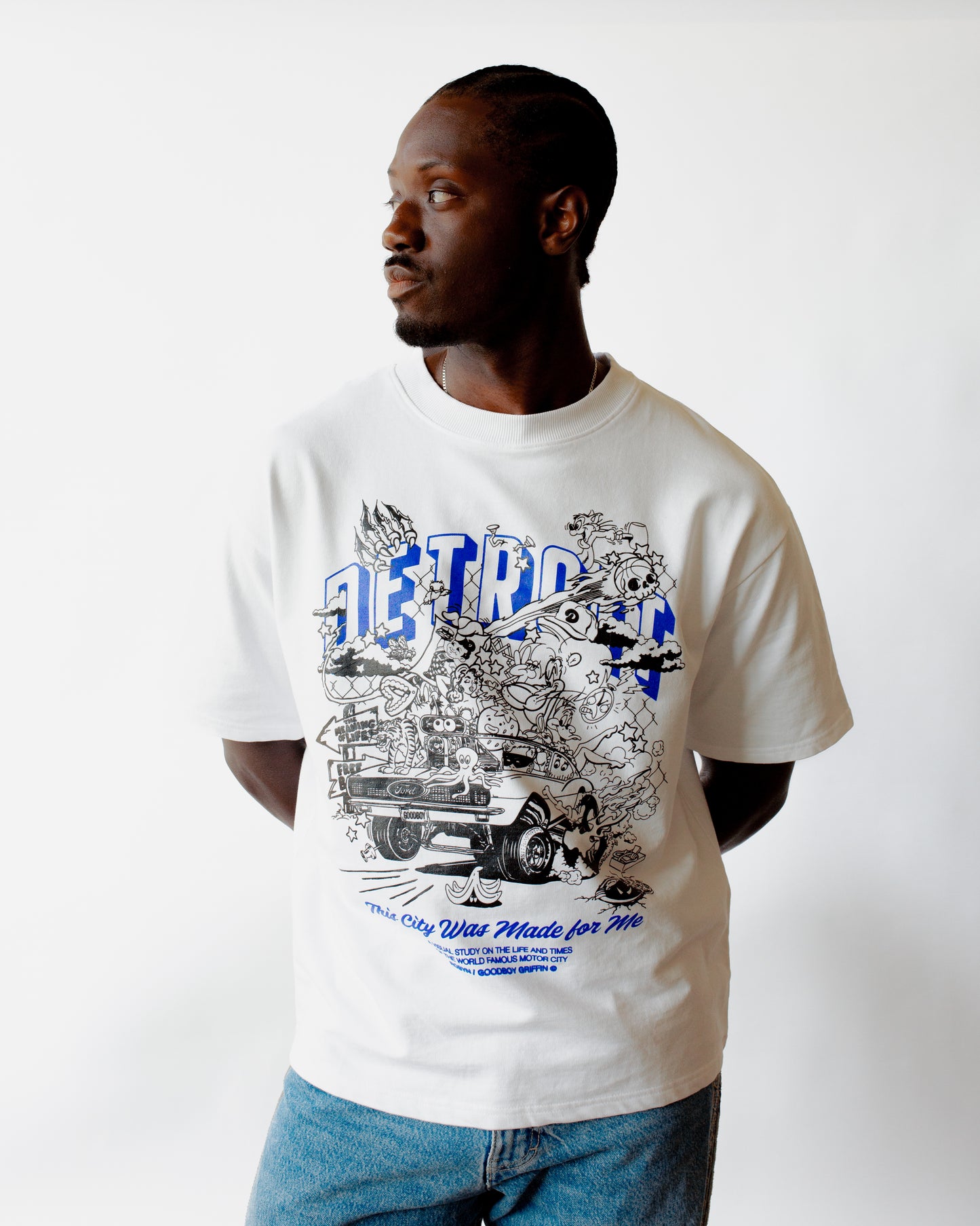 Robyn/Goodboy Griffin Detroit Made Me Tee White
