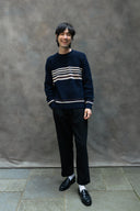 Percival Sergio Crochet Jumper - Navy Blue