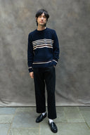 Percival Sergio Crochet Jumper - Navy Blue