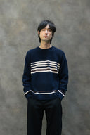Percival Sergio Crochet Jumper - Navy Blue