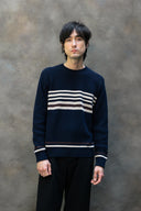 Percival Sergio Crochet Jumper - Navy Blue