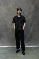 Percival Leland Cuban Short Sleeve Shirt - Black