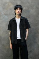 Percival Leland Cuban Short Sleeve Shirt - Black