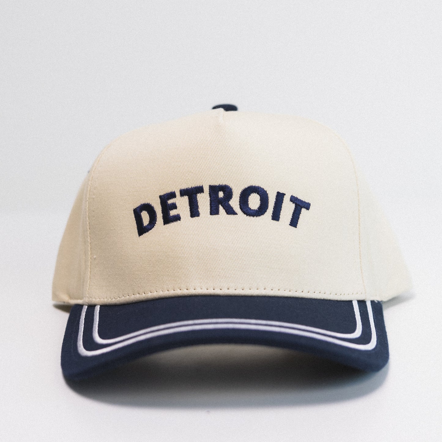Detroit 5 Panel Hat - Navy/OS Font