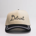 Detroit 5 Panel Hat - Black/Cursive Font