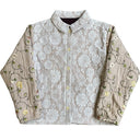 Dos Jefes Lace Overlay Floral Embroidered Quilt Jacket
