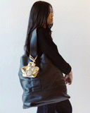 Foreign Objects Leather Scrunch Tote