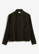 Percival Leland Cuban Boxy Long Sleeve Shirt - Black