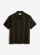 Percival Leland Cuban Short Sleeve Shirt - Black
