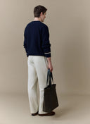 Percival Sergio Crochet Jumper - Navy Blue