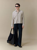 Percival Leland Boxy Long Sleeve Shirt - Ecru Cream