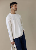 Percival Harlow Fine Wines Long Sleeve T-Shirt - Cream