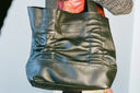 Foreign Objects Leather Scrunch Tote